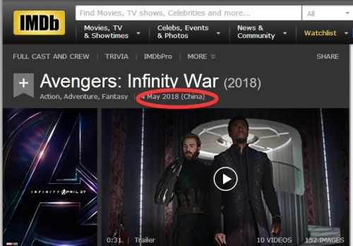 复仇者联盟3：无限战争国内什么时候上映？复仇者联盟3中国上映时间